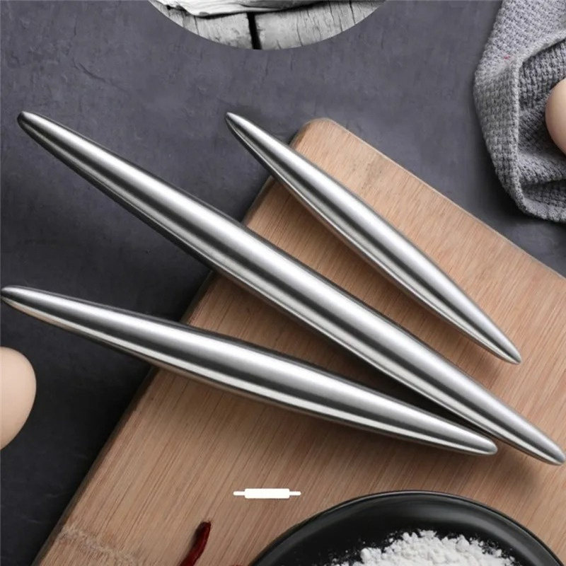 Kitchen Gadgets Dumpling Maker - 1Pc Stainless Steel Rolling Pin Kitchen