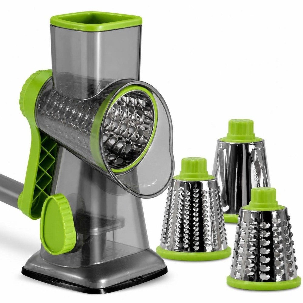 Mandoline Slicer - Versatile 3 in 1 Rotary Cheese