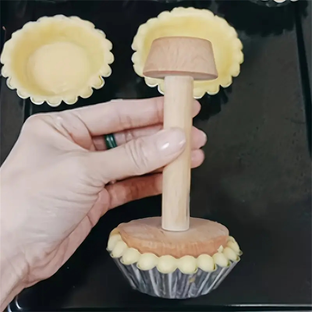 Kitchen Gadgets For Cooking - Premium Wooden Egg Tart Mold Double