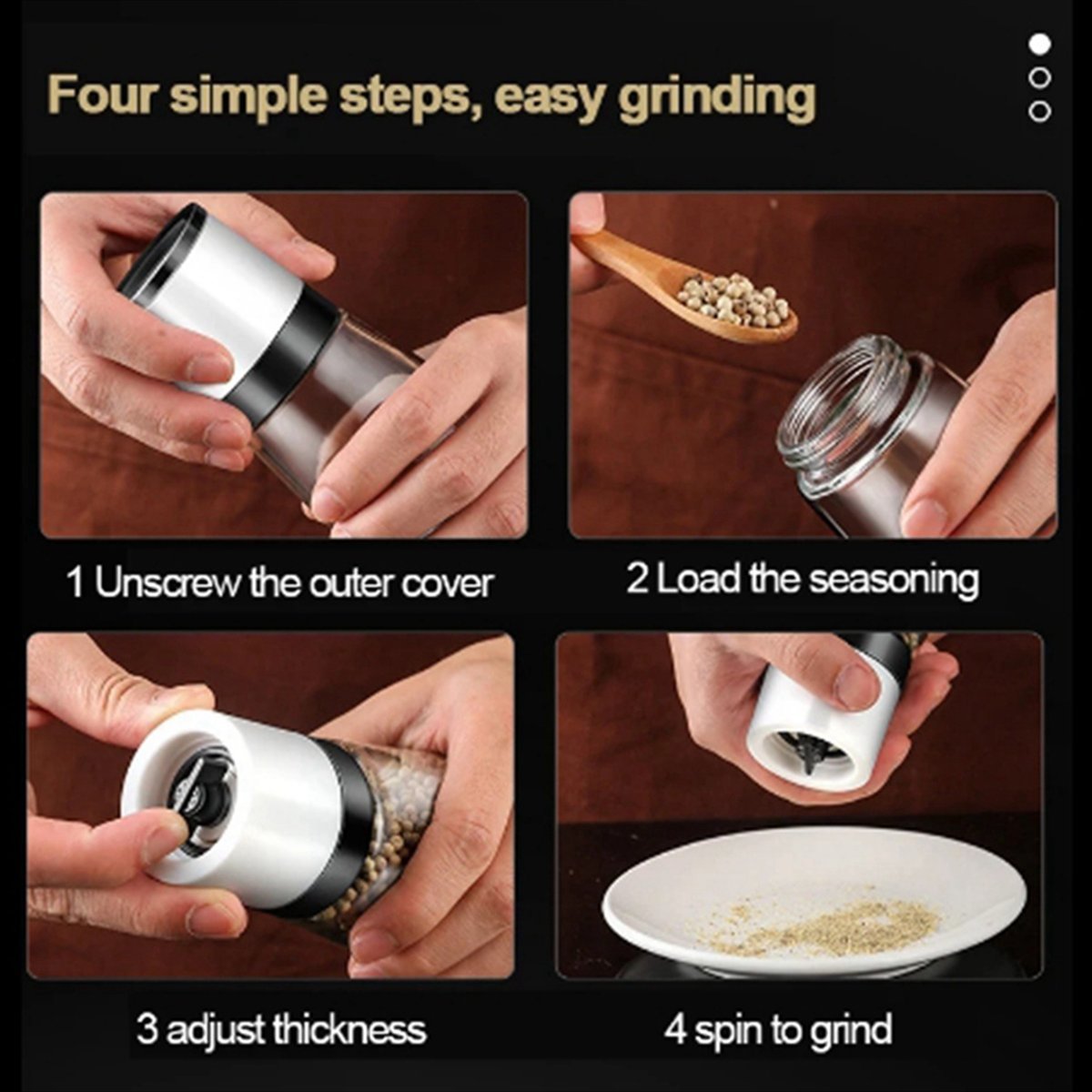 Manual Salt Pepper Grinder Tra - Kitchen Gadgets Usa 评论和价格