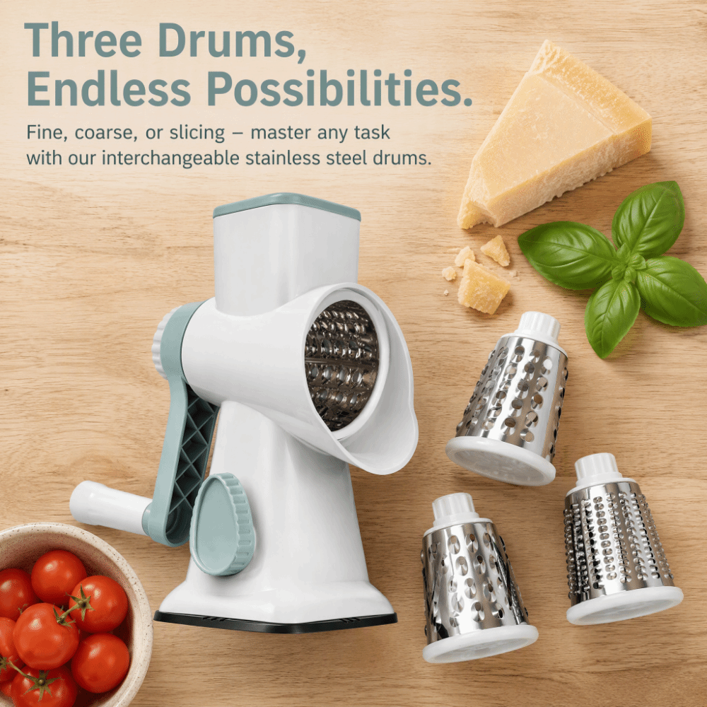 Versatile 3 in 1 Rotary Cheese - Mandoline Slicer 评论和价格